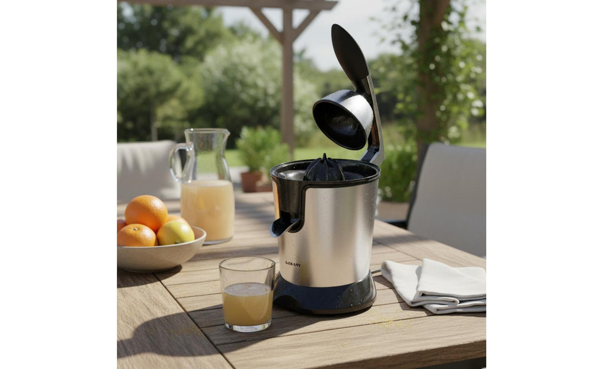 Easy to Use Electric Citrus Juicer Detachable Parts Stainless Steel Juice Press Comfortable Handle for Health Enthusiasts, Home Bar
