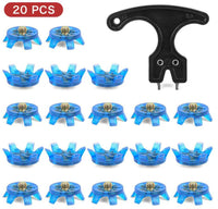 Golf Shoe Spikes Screw Type Plastic - Green/Blue/Gray