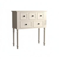 Black Wooden Dresser American Style Five Drawer Dresser Multi 5-Drawer Cabinet Drawer Chest for Bedroom, Living Room