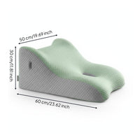 Contoured Back Support Cushion Versatile Ergonomic Bed Wedge Elevated Sleeping Pillow for Lounging