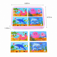 Wooden Puzzle Set for Adults, 4-in-1 Educational Puzzles, Cognitive Skill & Problem Solving, 9/12/15/20 Piece puzzle with Storage Tin