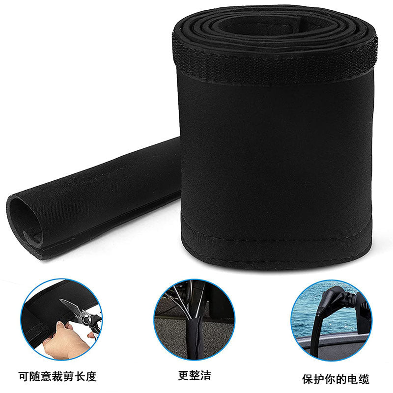 Neoprene Cable Sleeve for Boat Motor Wire Organizer, Waterproof Insulating, with Hook and Loop