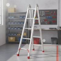 Aluminum A-Shaped Ladder Self-Standing Foldable Ladder Sturdy Safe for Home Maintenance, Warehouse