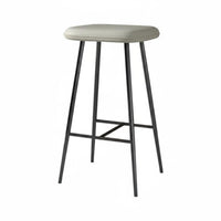 Modern design Upholstered Counter Stool with Backrest Minimalist Design Padded Stool with Backrest Built-in Footrest Bar Chair Slim Metal Legs for Adults, Homeowners, Kitchen Island, Reception Area, Cafe, Restaurant