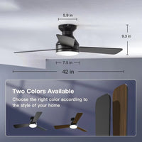 Fixed Blade Ceiling Fan Light with Remote Control, Nordic Style