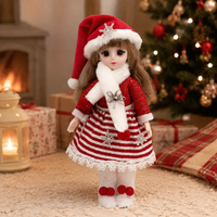 Santa Claus Gift Doll 30cm Christmas Princess Dress-Up Doll For Girls Kids Toy