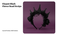 dark romantic & fashion blossom Lace Crown celebration Wear Celebratory Crown Handmade Hair Accessory Colorful for Cosplayers, Party-Goers, Halloween Parties, Costume gatherings, Photo Shoots, Photoshoots