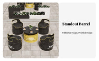 Oil Drum Table and Chair sturdyDuty Construction Oil Drum Furniture Set Space-Saving Rounded borders for Man Cave, Garage, Patio