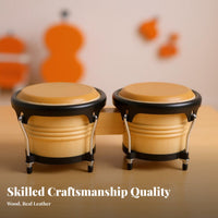 Bongo Drum Set Natural Skin Drumhead 6 and 7 Inch Bongo Drums Educational