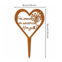 Heart Shaped Memorial Stake Weatherproof Grave Stake Meaningful Crafted Metal Sympathy Plaque for Burial Site