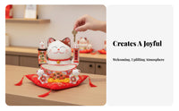 Fortunate Cat Key Bowl Multi-Functional Fortunate Cat Statue with Tray for Shop Owners