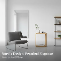 C-Shaped Rolling Table Movable with casters Storage Rack complimentary for Living Room