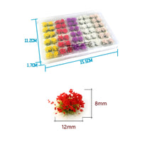 Miniature Flower Model with Storage Case Artificial Grass Tufts Small-Scale
