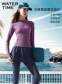 WaterTime潜水服女2025新款夏分体防晒游泳衣长袖长裤湿衣水母服