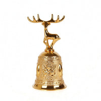 Ornate Deer-Shaped Hand Bell Decorative Bell with Deer Topper Portable Sturdy for Reception Desk, Dining Table, Restaurant