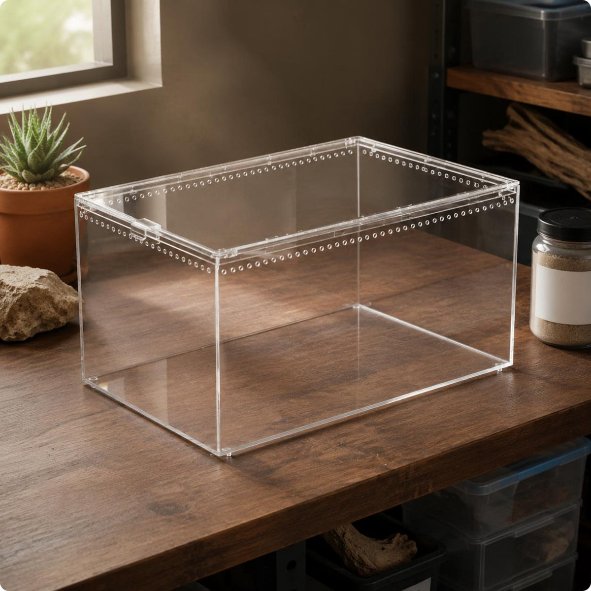 Gecko Habitat Box Natural Design Desert Terrarium Enclosure Ventilated