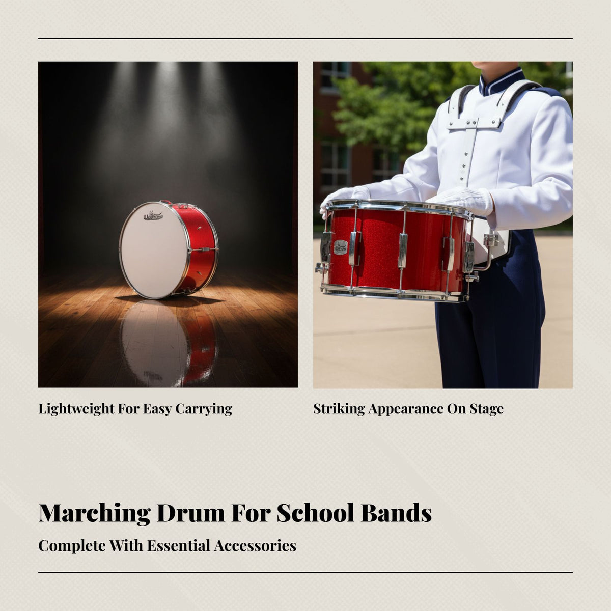 Bass Drum Band Percussion, Student Drum, Marching, Western Instrument
