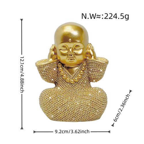 Wise Monk Ornament Creative Design Zen Decor Piece Cute for Office