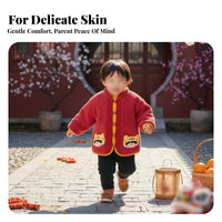 Children's Coat, Cartoon Pattern, Winter Thick Jacket, Chinese Style, Unisex, New Year Infant Tang Suit
