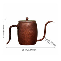Handmade Copper Coffee Kettle Pouring Gooseneck Kettle for Tea Making