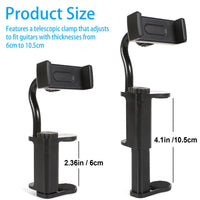 Guitar Phone Holder for Electric, Bass, Classical and Folk Guitars, Black, 40-41 Inch
