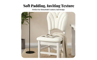 Armless Wood Chair Modern Design Wooden Chair with Cutout Handle Sturdy Construction White Finish for Residents, Students