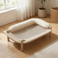 Bolstered Cat Bed Cushioned Bolsters Woven Cat Bed Breathable Pet Resting Furniture