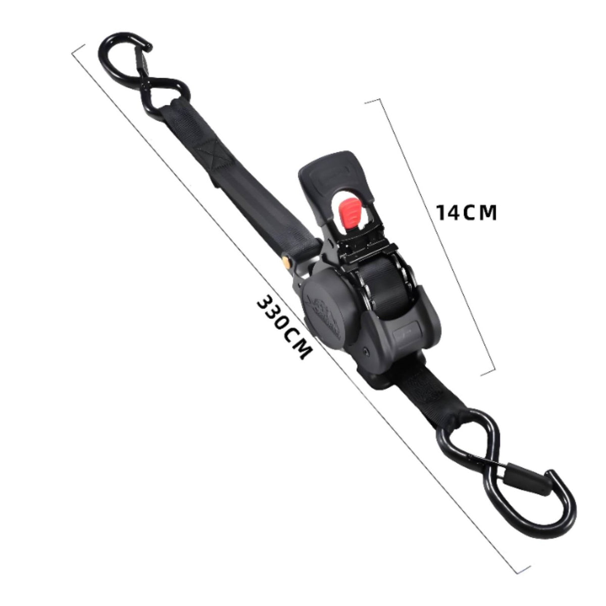 Retractable Cargo Securing Strap Industrial Grade Self RetractingSecuring Straps Resistant Cargo Strap with Hooks for Motorcyclists