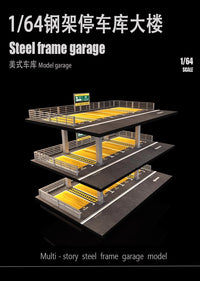 1/64 Scale Parking Garage Model Scene for Toy Car Storage and Display