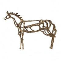 Openwork Horse Sculpture Hollow Animal Ornament Antique Style Home Decor