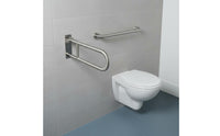 Anti-Slip Wall Mounted Toilet Armrest Foldable Design Flip up Toilet Grab Bar Rust-Proof Wall Mounted Safety Bar Space-Saving for Disabled Individuals