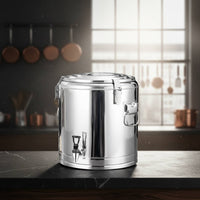 Stainless Steel Insulated Container Versatile Storage Insulated Beverage Dispenser Thermal Food Transport Barrel Non-Slip Base