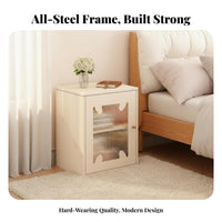 Single-Drawer Metal End Table Minimalist Design Bedroom Furnishing for Dorm Room