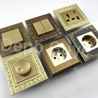 Vintage European Russian Pattern Wall Switch Socket, British Standard, 13A, CE