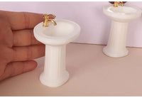 Miniature Bathroom Sink and Mirror Dollhouse Accessory