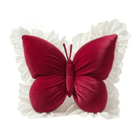 Fluttering Shape Pillow with Lace Padded Butterfly Pillow Cute with Lace Trim for Sofa