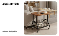 2-Tier Rolling End Table Minimalist Design 2-Tier Rolling representative of Small rooms