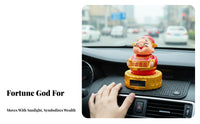 Wobbling Fortune God Solar Dashboard Decor, Creative Car Lucky Decor