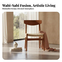 Wooden Frame Cord Chair Wabi-Sabi Design Dining Seating Japanese aesthetic Easy Assembly for Kitchen