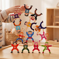 Wooden Strongman Stacking Balance Blocks for Kids, Educational Toy for Early Learning