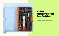 Motorcycle Tool Kit, Socket Ratchet Wrench Set, Portable Repair Bag, Multi-Function, Maintenance Essentials