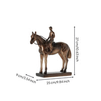 Equestrian Statue Detailed Craftsmanship Rectangular Base Horse Equestrian Statue Tabletop Ornament