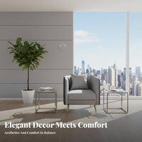 Tub Chair and Pedestal Table Group Modern Design Reception Seating Easy to Clean Ergonomic Design for Business Clients