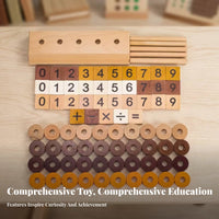 Arithmetic Symbols Montessori Number Toy Wooden Number Counter Wooden Math Board Hand-Eye Coordination for Preschoolers, Young Children