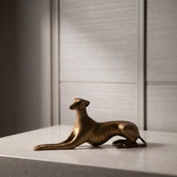 Dog Figurine Shiny Metal Dog Sculpture Modern for Homeowners, Art Collectors