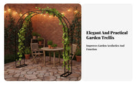 Decorative Metal Garden Arbor Sturdy Construction Garden Arch Weather-Resistant Metal Arbor Easy Assembly for Gardeners, Homeowners, DIY Enthusiasts, Courtyard, Backyard, Pathway Entrance, Walkway