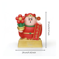 God of Prosperity Statue with Scroll Chinese God Figurine with Gold Base Feng Shui Desktop Ornament for Collectors, Reception Desk