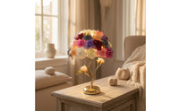 Decorative Bedside Lamp with Rose Shade Floral Lamp with Flower Shade Romantic Ambient for Bedroom, Living Room, Wedding