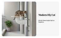 Pipe-Mounted Cat Step DIY kit Wall-Mounted Cat perch sturdy Wood Construction Climbing construction Part for Apartment Dwellers, Small Spaces, Home