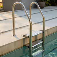 Polished Stainless Steel Pool Ladder Easy to Install Swimming Pool Ladder with Non-Slip Steps Stable Long-Lasting